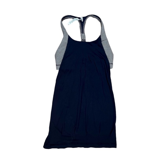 Lululemon | Y-Back Tank with Built in Sports Bra Navy and White, Size 4 - Picture 1 of 3